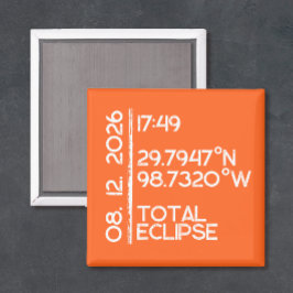 Custom Orange 2026 Solar Eclipse Magneet