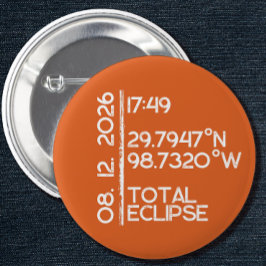 Custom Orange 2026 Solar Eclipse Ronde Button 5,7 Cm