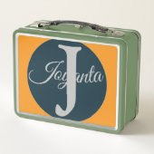 Custom  orange greay blue Monogram Elegant (Achterkant)