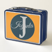 Custom  orange greay blue Monogram Elegant (Achterkant)