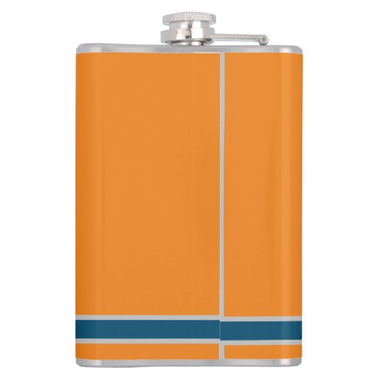 Custom  orange greay blue Monogram Elegant Heupfles (Achterkant)