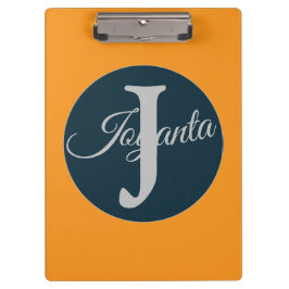 Custom  orange greay blue Monogram Elegant Klembord