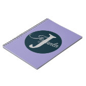 Custom  orange greay blue Monogram Elegant Notitieboek (Linkerzijde)