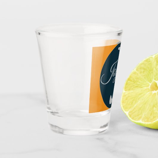 Custom  orange greay blue Monogram Elegant Shot Glas (Links)