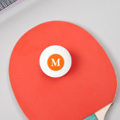 Custom Orange White Monogrammed Table Tennis Beer Pingpongbal