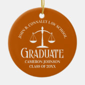 Custom Oranje Law School Afstuderen Foto Kerstmis Keramisch Ornament (Voorkant)