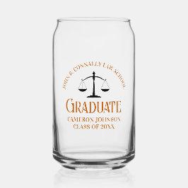 Custom Oranje Recht School Afstudeerfeest Blikvorm Glas