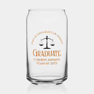 Custom Oranje Recht School Afstudeerfeest Blikvorm Glas