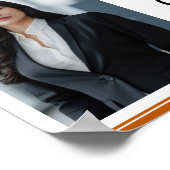 Custom Oranje Recht School Foto Afstudeerfeest Poster (Hoek)