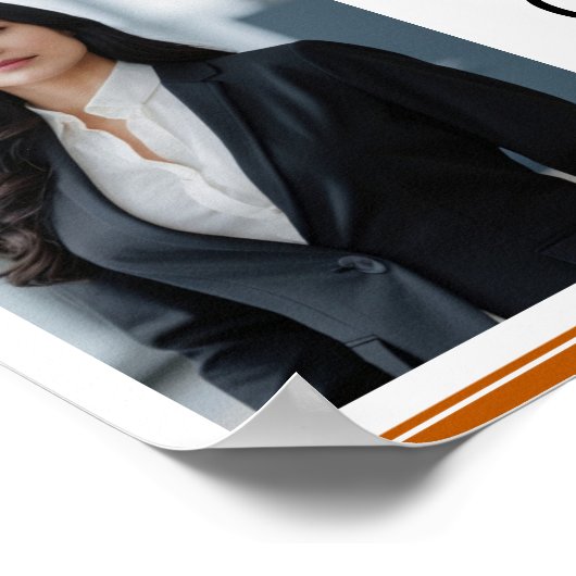 Custom Oranje Recht School Foto Afstudeerfeest Poster (Hoek)