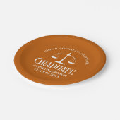 Custom Oranje White Law School Afstudeerfeest Papieren Bordje (Gekanteld)