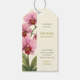 Custom Orchid Essential Oil Business Tag Cadeaulabel