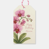 Custom Orchid Floral Gift Tag Cadeaulabel (Achterkant)