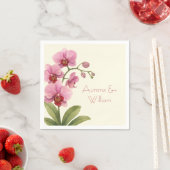 Custom Orchid Floral Paper Napkins Servet (Insitu)