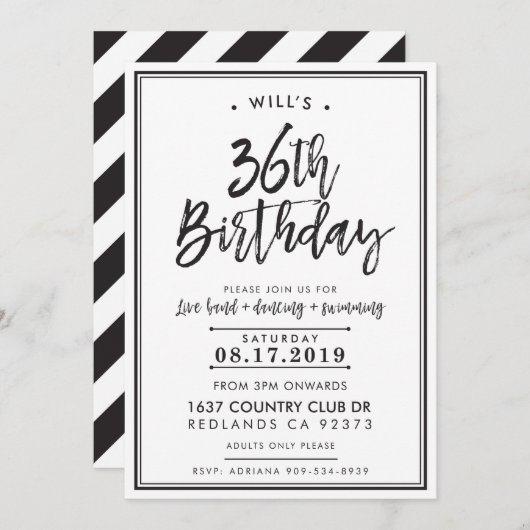 CUSTOM ORDER modern verjaardagsfeestje voor Will Kaart (Voorkant / Achterkant)