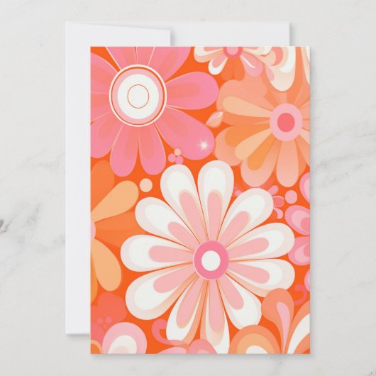 Custom order retro groovy flowers background kaart (Voorkant)