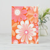 Custom order retro groovy flowers background kaart (Staand voorkant)