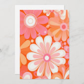Custom order retro groovy flowers background kaart (Voorkant / Achterkant)