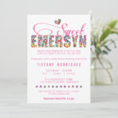 CUSTOM ORDER Sweet Emersyn Baby shower Invitation Kaart (Staand voorkant)