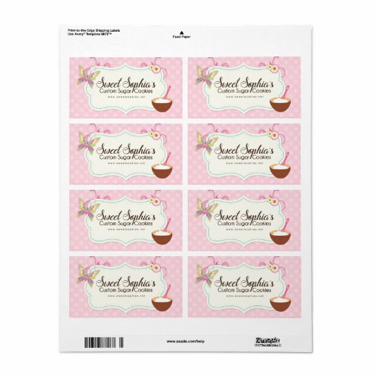 CUSTOM ORDER - Whimsical Bakkerij Verpakking Label (Full Sheet)