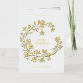 Custom Organic Christmas Wreath Holiday Folded Folie Wenskaart (Voorkant)
