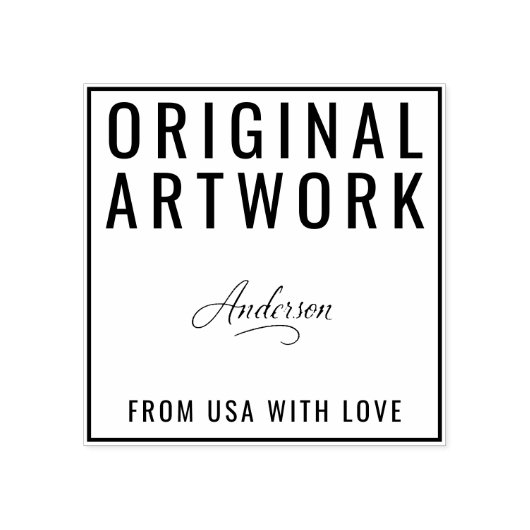 Custom Original Artwork Text Signature Wood Art Rubberstempel (Afrduk)