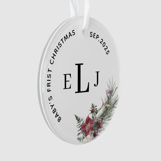 Custom Ornament for Baby's First Christmas & Date (voorkant)