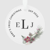 Custom Ornament for Baby's First Christmas & Date (achterkant)