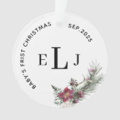 Custom Ornament for Baby's First Christmas & Date (voorkant)