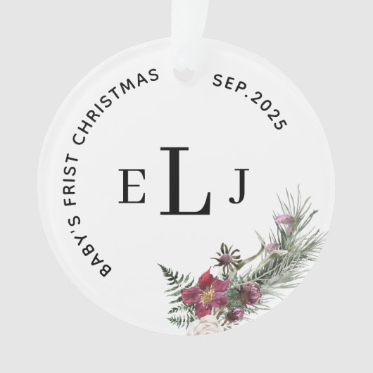 Custom Ornament for Baby's First Christmas & Date (voorkant)