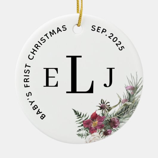 Custom Ornament for Baby's First Christmas & Date (Voorkant)