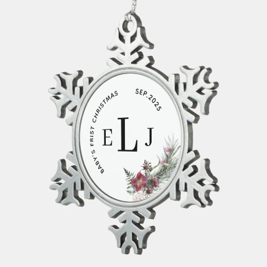 Custom Ornament for Baby's First Christmas & Date (Rechts)