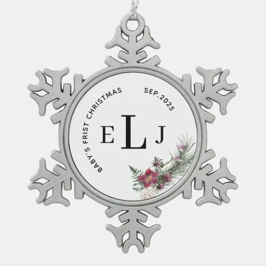 Custom Ornament for Baby's First Christmas & Date (Voorkant)