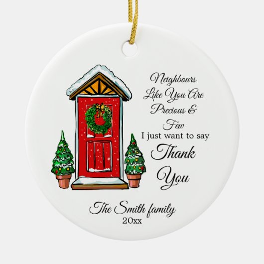 custom ornament for neighbor couple - families (Voorkant)
