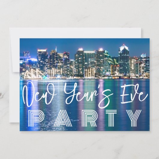 Custom Oudejaarsavond Party Cityscape Kaart (Voorkant)