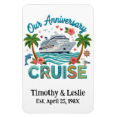 Custom Our Anniversary Faux Embroidery Cruise Door Magneet (Verticaal)