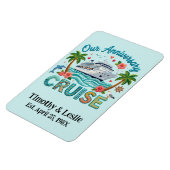Custom Our Anniversary Faux Embroidery Cruise Door Magneet (Linkerzijde)