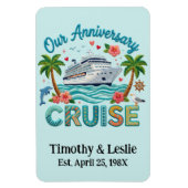 Custom Our Anniversary Faux Embroidery Cruise Door Magneet (Verticaal)