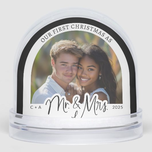 Custom Our First Christmas As Mr. & Mrs.  Sneeuwbol (Voorkant)