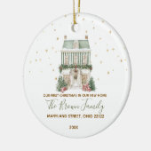 Custom Our First Christmas New Home Gold Snowflake Keramisch Ornament (Links)