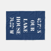 Custom Our Lake House Coordinates Fleece Deken (Voorkant (Horizontaal))