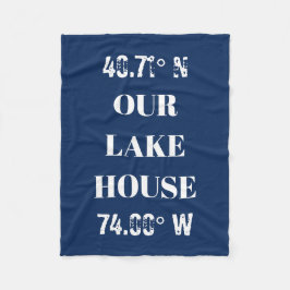 Custom Our Lake House Coordinates Fleece Deken