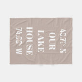 Custom Our Lake House Coordinates Fleece Deken (Voorkant (Horizontaal))