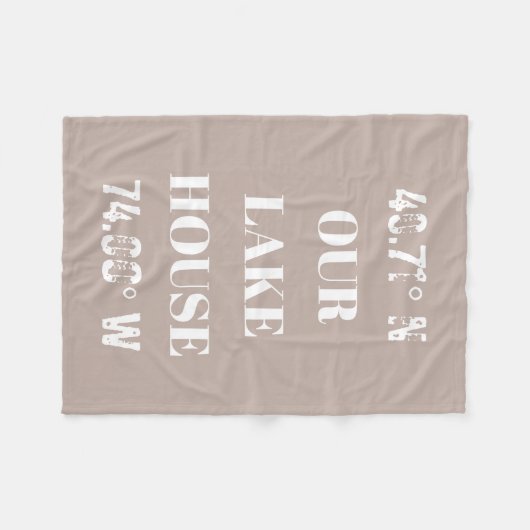 Custom Our Lake House Coordinates Fleece Deken (Voorkant (Horizontaal))