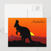 Custom Outback Australian Kangaroo op Sunset Briefkaart (Voorkant / Achterkant)