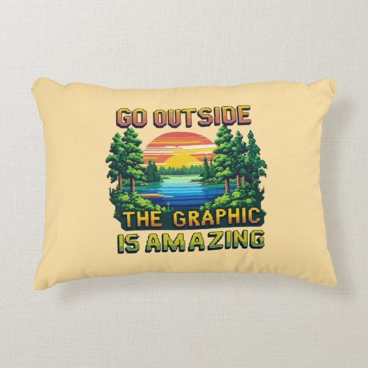 Custom Outdoor Nature Scene Pixel Art Graphic  Accent Kussen (Voorkant)