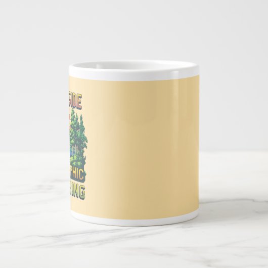 Custom Outdoor Nature Scene Pixel Art Graphic  Grote Koffiekop (Voorkant)