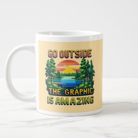 Custom Outdoor Nature Scene Pixel Art Graphic  Grote Koffiekop (Links)