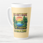 Custom Outdoor Nature Scene Pixel Art Graphic  Latte Mok (Linkerhoek)