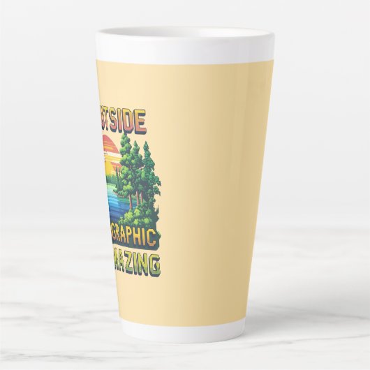 Custom Outdoor Nature Scene Pixel Art Graphic  Latte Mok (Voorkant)